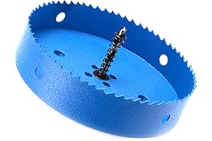 IHOMEPARK Lochsäge 115mm, M42 HSS Lochbohrer Set Bimetall mit Sechskant-Schaft und Zentrierenden Metallbohrern Bohrkronen Set für Metall,Eisen,Aluminium,Holz,Trockenbau, Kunststoff, Faserplatten, Blau