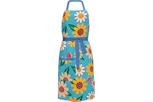 ETLEE Küchenschürze für Damen, Kochschürze für Frauen mit Tasche, Schürze aus Baumwolle für Kochen, Backen, Malen, Hausarbeiten usw.