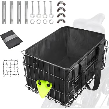 Fahrrad-Klappkorb Aus Metall – Abnehmbarer Front- Oder Heckkorb Mit Gepolsterter Tasche, Für Einkäufe, Hund & Mehr