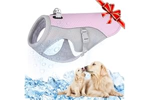 TVMALL Dog Cooling Vest Breathable Mesh Dog Jacket Summer Cool and Comfortable Dog Coat Adjustable With Reflective Strip Pet Clothes Suitable for Large Medium and Small Dogs (2XL, #New-Pink)