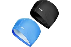 YMIFEEY Unisex Gorro de Natación Hombre Gorro Piscina Mujer Tela Gorro de Natación Mujer Pelo Largo y Corto Gorros de Baño Hombre Mujer Impermeable Gorro Piscina Hombre Tela