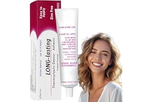 CHUNBIN 28g Grip Thermoplastic De/nture Adhesive,Den/ture Adhesive Cream,False Teeth Silicone Reline Kit,Den/ture Repair Kit,Comfortable Secure De/ntures Fixation De/ntals Glue for Adults,Non-Glue Adh/esive