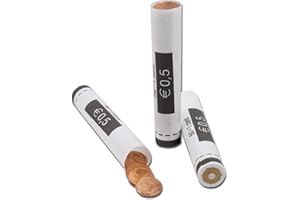 EFFEKTIVO Tubi per monete Euro in carta, Involucri per monete, per monete da 1 centesimi, Pacchetti portamonete confezione da 80 pezzi