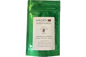 HAGEN AUTOMATION 25g Micronised MoS2 foil pack - Molybdenum Disulphide dry lubricant for splines and metal on metal - Cycle chain wax and bearing grease additive engine oil additive.