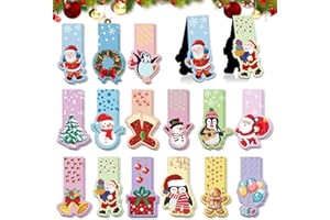 WELLXUNK Marcadores de Libros Magnéticos, 30 Piezas de Navidad, Marcapaginas para Niños, Coloridos, para Estudiantes, Escuelas, Hogar, Lectura, Oficina y Papelería
