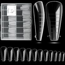 Vnjaoi 120 Stück Nagelformen-Set – Poly-Gel Verlängerungsformen Mit Skala, Für Sarg- & Coffin-Nägel, DIY Nageldesign Zu Hause