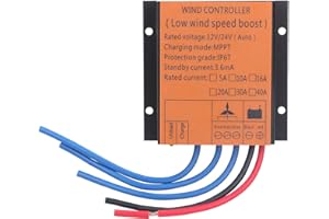 WALFRONT Regolatore di Carica per Generatore Eolico 100W‑400W 12V/24V Regolatore di Carica MPPT a Bassa Tensione, Regolatore Automatico Impermeabile IP67 per Uso Domestico Regolatore di Energia Eolica(20A)