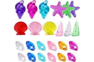 Gukasxi 24 sztuki oceanicznych zabawek do nurkowania, kolorowe kryształki akrylowe, kamienie szlachetne do pływania, latem, do nurkowania, zabawka edukacyjna dla dzieci, na plażę, basen, do parku