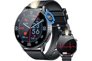 MOTSFIT Smartwatch męski z funkcją Bluetooth, zegarek fitness: 1,56" AMOLED zegarek sportowy EKG + HRV, z pulsometrem 24 h, ciśnienie krwi, tracker fitness, wodoszczelność IP67, kompatybilny z systemem