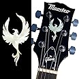 Inlay Sticker's Jockomo for Guitar Headstock - Phoenix Bird - White Pearl