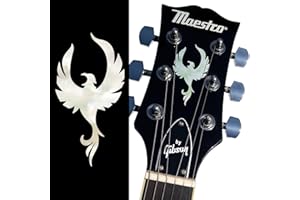 Inlay Sticker's Jockomo for Guitar Headstock - Phoenix Bird - White Pearl UK-H-333PB