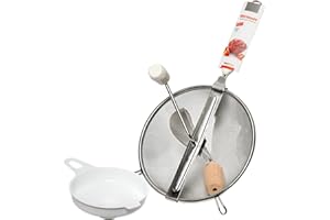 ‎WESTMARK Westmark Einkoch-Set, 1 Passiersieb/Passe-vite + 1 Einmach-/Marmeladen-Trichter, ABS/Holz/PP, Weiß/Silber, 119722E6