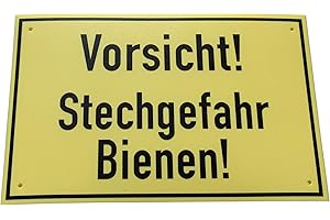 GERMEROTT BIENENTECHNIK Warnschild Vorsicht Stechgefahr Bienen für Imker 30 x 20 cm