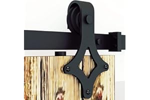 EINFEBEN Juego de herrajes para puerta corredera, 183 cm, carril de diamante para puertas correderas de 0,9 m, longitud de raíl de madera, capacidad de peso de 150 kg