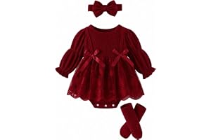JiAmy Baby flicka klänning 3-delat set outfit långärmad bekväm 0–18 månader
