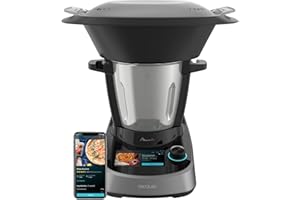 Cecotec Robot di Cucina Multifunzione Mambo Touch. 1600 W, 37 Funzioni, schermo tattile TFT da 5" con ricettario integrato, APP, Bilancia e Caraffa in acciaio inox, Capacità 3,3 litri