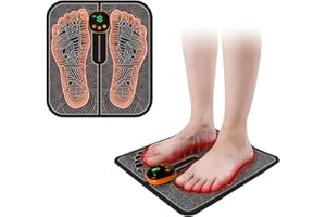 WARDBES Massaggiatore Piedi,EMS Massaggiatore per Piedi,8 Modalità e 19 Intensità,Massaggiatore Plantare Elettrico Pieghevole e Portatile,per la Circolazione Sanguigna e il Sollievo dal Dolore Muscolare
