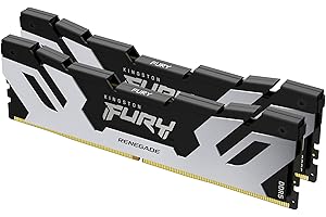 Kingston FURY Renegade DDR5 Silver/Black XMP 64GB 6400MT/s CL32 DIMM Desktop Gaming Memory (Kit of 2) - KF564C32RSK2-64