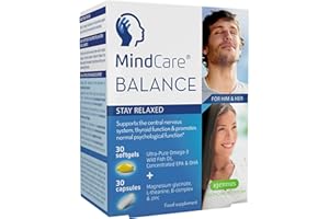 IGENNUS HEALTHCARE NUTRITION Igennus MindCare Balance with Magnesium Glycinate, L-Theanine, Omega-3 EPA DHA & B-Vitamins, Calming Supplement, 60 Capsules