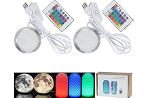 3DZWMAN Makerworld RGB LED Lamp Kit 001 with Power Outage Color Storage for Bambu Lab Multicolor Button Battery 3D Printing DIY Hardware Model Replacement Parts 5V USB Powered (2PCS)