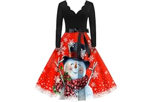 DIYIOUZHOU Soft Dress Womens Classic Long Sleeve Birthday Xmas Tuni Velvet Cozy V Neck Snowflake Zip Evening Dress Womens