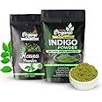 Natural Indigo & Henna Powder Combo for Hair – 200g Herbal Hair Color for Men and Women – Chemical-Free and Natural – Premium Henna Powder for Vibrant Hair Coloring
