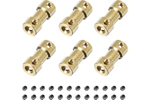 QUARKZMAN 6 stycken 3 mm till 6 mm mässing axelkoppling anslutning med skruvar flexibel motoraxelkoppling för RC modellbil fl