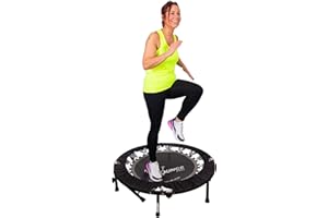 MXL MAXIMUS LIFE MaXimus HIIT Bounce PRO | Exercise Trampoline For Adults with Handle Bar | Folding Rebounder with Flat or Incline For Awesome Cardio Strength & Tone | Includes DVDs for Fitness, Runners & Weight Loss