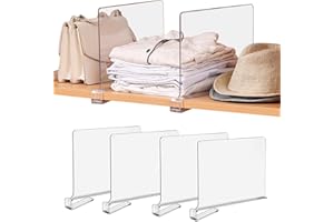 ULAWELLOR 4 Divisori Ripiani per Armadio Interno Camera da Letto Stoccaggio e Organizzazione per Camera da Letto,Cucina,Ufficio,Armadi,Scaffali Mensole per Armadio Interno