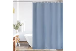 WELTRXE Podstawowa zasłona prysznicowa z magnesem, 180 x 180 cm, z tworzywa sztucznego PEVA, odporna na pleśń, wodoszczelna, nadaje się do prania, niebieska