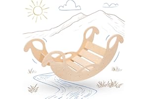 Nobsi Indoor Kletterbogen für Kinder - Spielspaß mit Lerneffekt für Kleinkinder ab 1 Jahr | Dreickeck Set mit Einfacher Montage | Montessori Kletterdreieck & Kinderwippe aus Holz - Jumbo Naturholz