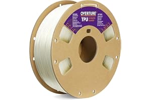 OVERTURE Filamento TPU 1kg Trasparente, 1.75mm Flessibile TPU Filamento per Stampante 3D, Elevata Liquidità, Precisione Dimensionale +/- 0.03 mm, per Stampante 3D (Trasparente)