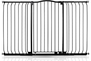 Bettacare Cancello per Cani Extra Alto con Sommità Curva, 152cm - 161cm, Nero Opaco, Extra Alto 100cm di Altezza, Cancello a Pressione per Cani e Cuccioli, Installazione Facile