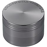 LIHAO Pollen Grinder Crusher für Tabak,Spice,Kräuter,Gewürze,Herb,Kaffee 4-teiliges Set mit Pollen Scraper (Nickel-Schwarz)