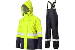 Navis Marine Rain Suit for Men Heavy Duty Workwear Waterproof Jacket with Pants 3 Pieces