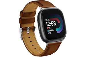 Hatolove Bracelet pour Fitbit Versa 3/Bracelet Fitbit Versa 4, Bracelet de Cuir Véritable Remplacement pour Fitbit Versa 4/Versa 3/Bracelet Fitbit Sense/Fitbit Sense 2 pour Femmes Hommes
