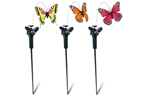 BURIUS Vnfire 3X Tanzend Solar-Schmetterling auf Gartensteckern Garten Rasen Blumentopf Blumenbeet Deko Ornament Zufällig Farbe