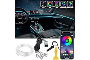 SUNSHINE SMILE Kit Luce Ambientale per Auto,Striscia LED Auto Interni,LED RGB per Auto,Luci Auto Interni,illuminazione Interna a LED per Auto,6M/5in1 RGB Luci LED Auto APP Telecomando,Luce Ambientale Fredda per Auto