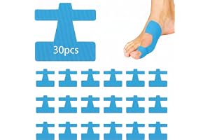 Hallux Valgus Tape 30 stycken blå – förskuren kinesiologitejp för korrigering av bolltår – tunn och elastisk sporttejp för tå