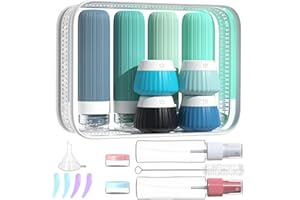NuvaConx Reiseflaschen Zum Befüllen, 18 StüCk Silikon Reiseflaschen Set, Reiseset Flüssigkeiten Set mit TSA Genehmigt, Travel Essentials Nachfüllbare Reisegröße Flaschen, Reise Gadgets