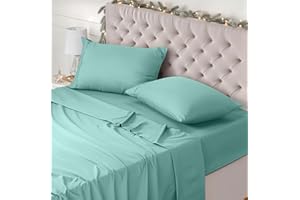 Utopia Bedding Juego de Sabanas 4 Piezas 150x200 - Poliéster Microfibra Cepillada - Oeko-Tex Certificado - Sábana Bajera, Sábana Plana y 2 Fundas de Almohada 50x75 (Cama 150, Azul SPA)