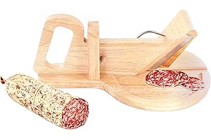 COOK CONCEPT Pick&Drink - Kd3213 - Trancheuse Guillotine Coupe Charcuterie Saucisson Manuelle Ronde Bois Inox Marron