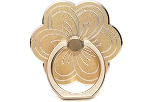 Kinizuxi Handy Ring Smartphone Fingerhalterung,Liebliche Blume 360 Grad Drehung Ring Halter Ringhalter Fingerhalter Handyhalterung für iPhone iPad Samsung Huawei und mehr (1 Gold)