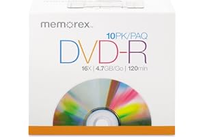 Memorex 4.7Gb/16x DVD-R 10-Pack Slim Case