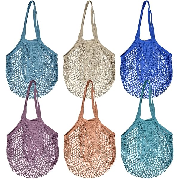 Sac de courses en filet de coton, fourre-tout en maille réutilisable