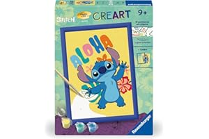 Ravensburger - CreArt Kids 18x24 cm - Numéro d'art - Stitch - Kit de Peinture par numéros - Dès 9 Ans - 25844