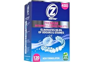 ZEBTON Retainer Cleaner Tablets - 120 Premium Cleaning Tablets 4 Months Supply - Ideal for Mouth Guard, Denture, Aligner, Brite Retainer