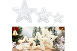 ASSRECT 3 Pcs Hollow Star Shaped Silicone Mold Set 3D Pentagram Silicone Mold for Cake Decorating, Candle Making, DIY Resin Crafts