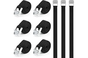 LUXECOVE Correas de Amarre de 2 Metros, Paquete de 6, Correas de tensión para Transporte de Carga de 25 mm x 2 m, Correas de Amarre con trinquete Ajustables, automóviles y Motocicletas