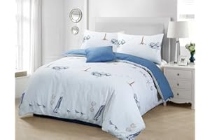 Nimsay Home Beachcomber Nautical 100% Cotton - Duvet Cover with Two Pillowcases - Double
